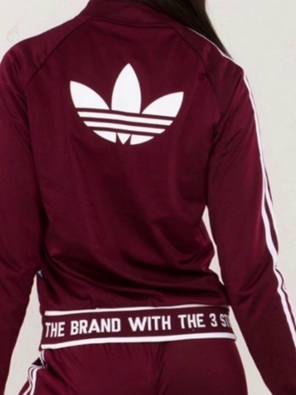 adidas Maroon burgundy superstar Track Jacket with White Logo